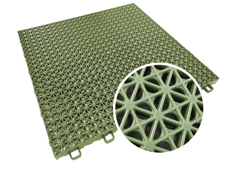 modular pickleball court in green