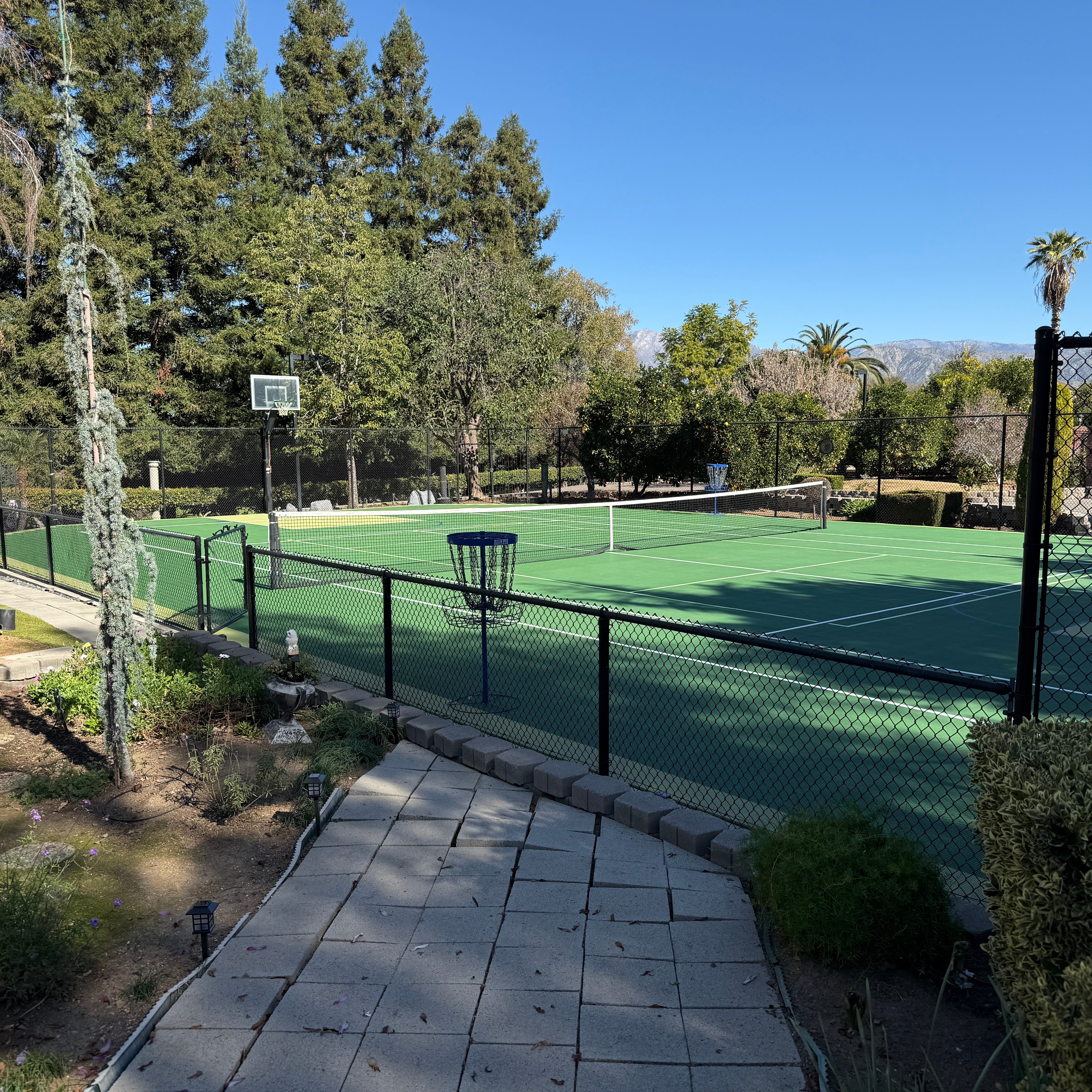 Custom Outdoor Players Edge modular full tennis and basketball court 
