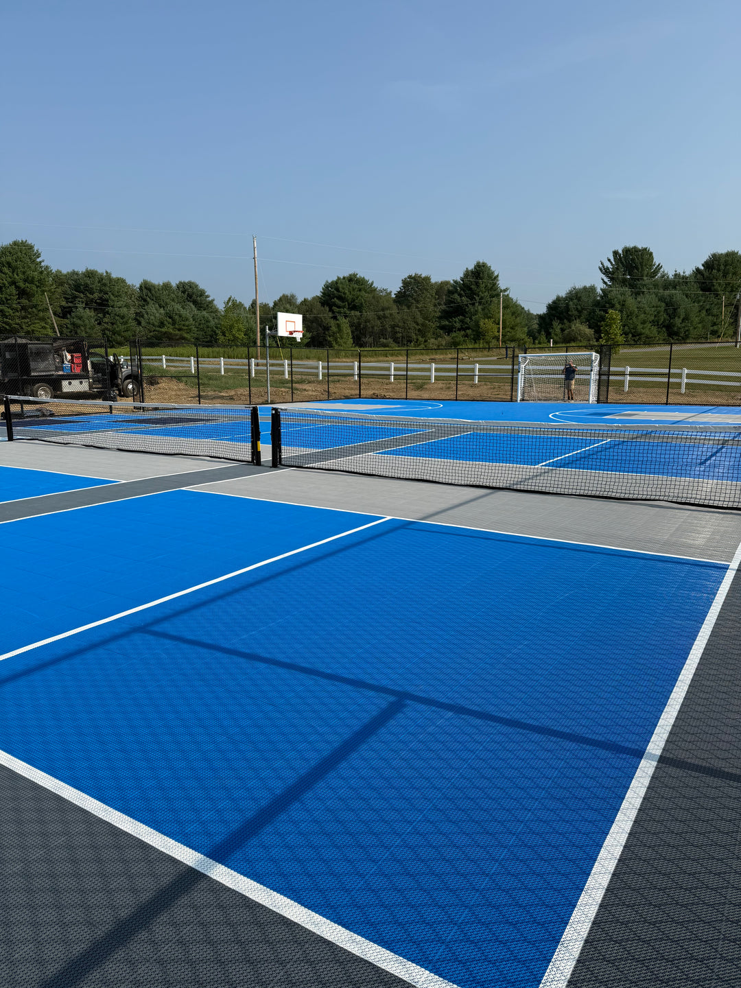 Commercial modular pickleball court project from The Players Edge.  