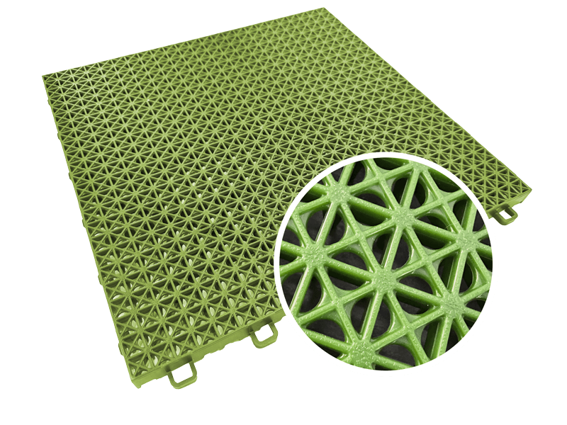 green modular pickleball court